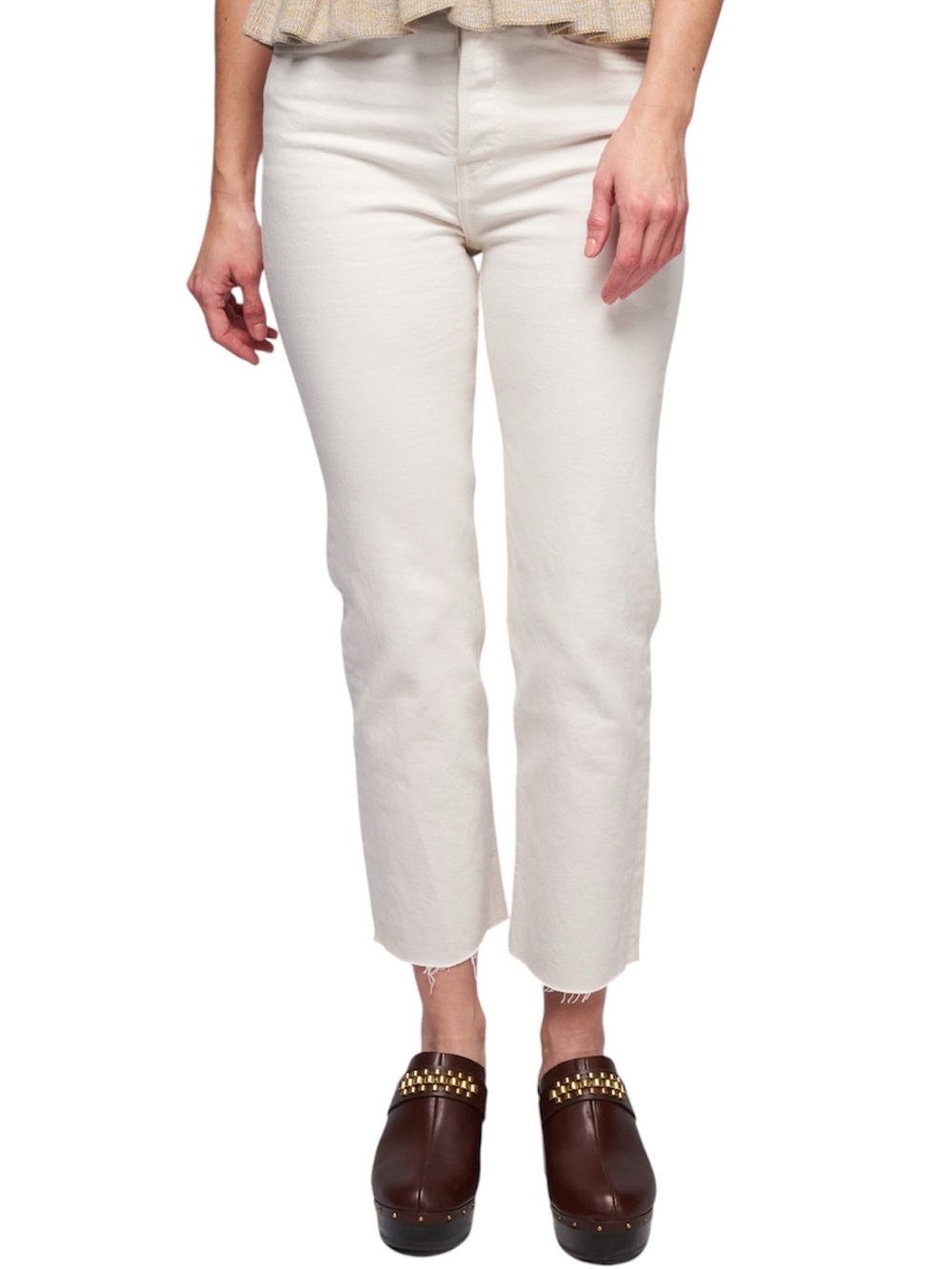 Frank and Eileen Women’s Off White The Monaghan Denim Raw Hem Jeans- Size 27